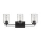 10" Black And Clear Metal Vanity Flush Mounted Sconce
