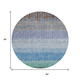 8' Blue Brown And Green Round Striped Washable Indoor Outdoor Area Rug