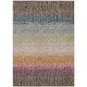 5' X 8' Chocolate Orange And Pink Striped Washable Indoor Outdoor Area Rug