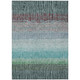 8' X 10' Teal Blue And Green Striped Washable Indoor Outdoor Area Rug