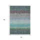 10' X 14' Teal Blue And Green Striped Washable Indoor Outdoor Area Rug