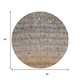 8' Gray And Copper Round Striped Washable Indoor Outdoor Area Rug