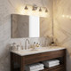 12" Silver And Clear Metal and Glass Vanity Flush Mounted Sconce