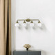 12" Brass And White Metal and Glass Vanity Flush Mounted Sconce