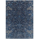 9' X 12' Navy Blue And Gray Medallion Washable Indoor Outdoor Area Rug