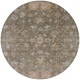 8' Brown And Gray Round Tribal Washable Indoor Outdoor Area Rug