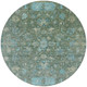 8' Sage Teal Blue And Beige Round Tribal Washable Indoor Outdoor Area Rug