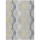 9' X 12' Silver Beige And Charcoal Geometric Washable Indoor Outdoor Area Rug