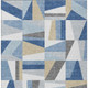 8' X 10' Blue Wheat And Ivory Geometric Washable Indoor Outdoor Area Rug