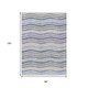 8' X 10' Lavender Tan And Ivory Striped Washable Indoor Outdoor Area Rug