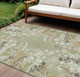 8' X 10' Artichoke Green Wheat And Ivory Floral Washable Indoor Outdoor Area Rug