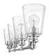 8" Silver And Clear Metal and Glass Vanity Flush Mounted Sconce