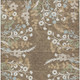 10' X 14' Chocolate Ivory And Blue Floral Washable Indoor Outdoor Area Rug