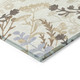 9' X 12' Ivory Khaki And Gray Floral Washable Indoor Outdoor Area Rug