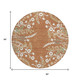 8' Chili Red Ivory And Green Round Floral Washable Indoor Outdoor Area Rug
