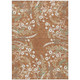 10' X 14' Chili Red Ivory And Green Floral Washable Indoor Outdoor Area Rug