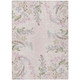10' X 14' Pink Ivory And Gray Floral Washable Indoor Outdoor Area Rug