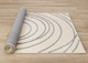 8' X 11' Cream And Gray Abstract Area Rug