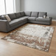 8' X 11' Beige And Brown Abstract Area Rug