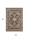5' X 8' Cream Brown And Tan Oriental Area Rug