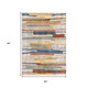 5' X 8' Gray Blue And Yellow Abstract Area Rug