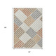 3' X 5' Copper Ivory And Rust Geometric Washable Indoor Outdoor Area Rug