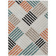 5' X 8' Sand Ivory And Black Geometric Washable Indoor Outdoor Area Rug