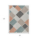 8' X 10' Sand Ivory And Black Geometric Washable Indoor Outdoor Area Rug