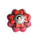 Set of Eight Red Pink And Green Floral Ceramic Drawer Pull Knobs