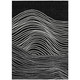 9' X 12' Black Ivory And Gray Striped Washable Indoor Outdoor Area Rug