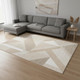 8' X 11' Beige And Cream Geometric Area Rug