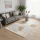 5' X 8' Cream Brown And Beige Geometric Area Rug