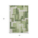5' X 8' Green And Ivory Abstract Geometric Washable Area Rug With UV Protection