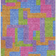 3' X 5' Purple Pink And Green Abstract Geometric Washable Area Rug With UV Protection