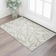 3' X 5' Beige And Brown Floral Washable Area Rug With UV Protection