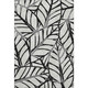 8' X 10' Black And Beige Floral Washable Area Rug With UV Protection