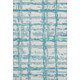 5' X 8' Teal And Ivory Striped Washable Area Rug With UV Protection