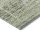 8' Artichoke Green And Ivory Abstract Washable Round Rug With UV Protection