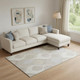 10' X 14' Ivory Beige And Gray Ogee Washable Area Rug With UV Protection