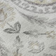 8' Silver Gray And Beige Floral Washable Round Rug With UV Protection