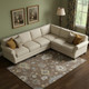 8' X 10' Chocolate Gold And Gray Floral Medallion Washable Area Rug With UV Protection