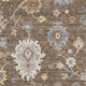 9' X 12' Chocolate Gold And Gray Floral Medallion Washable Area Rug With UV Protection