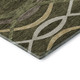 3' X 5' Olive Green Ivory And Gold Abstract Washable Area Rug With UV Protection