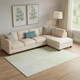 9' X 12' Artichoke Green And Ivory Medallion Washable Area Rug With UV Protection