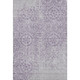 5' X 8' Lavender And Ivory Medallion Washable Area Rug With UV Protection