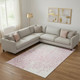 9' X 12' Pink And Ivory Medallion Washable Area Rug With UV Protection