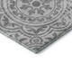 9' X 12' Silver And Gray Medallion Washable Area Rug With UV Protection