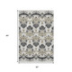 5' X 8' Black Beige And Gold Medallion Washable Area Rug With UV Protection