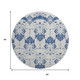 8' Navy Blue And Ivory Medallion Washable Round Rug With UV Protection