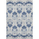 8' X 10' Navy Blue And Ivory Medallion Washable Area Rug With UV Protection